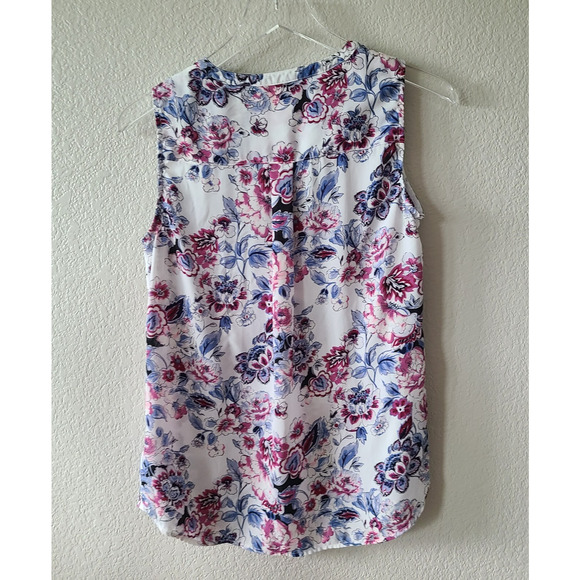 Adrianna Papell Floral Pullover Blouse SZ Small Office Work‎ Career Travel - Picture 2 of 10